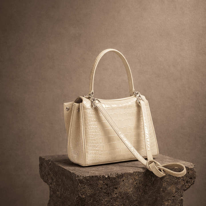Moira Coccodrillo Bag - Large Size, Black