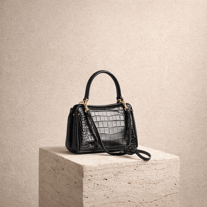 Moira Coccodrillo Bag - Large Size, Black