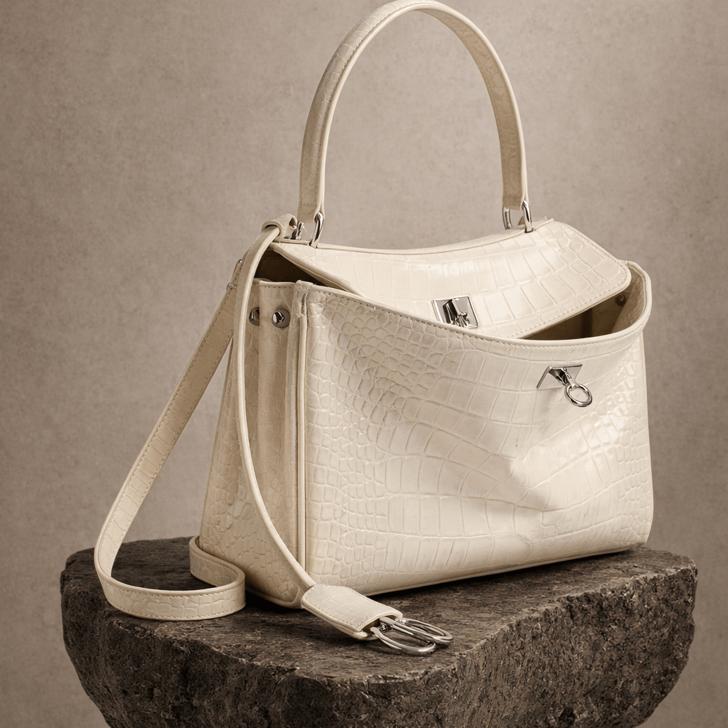 Moira Coccodrillo Bag - Large Size, Black