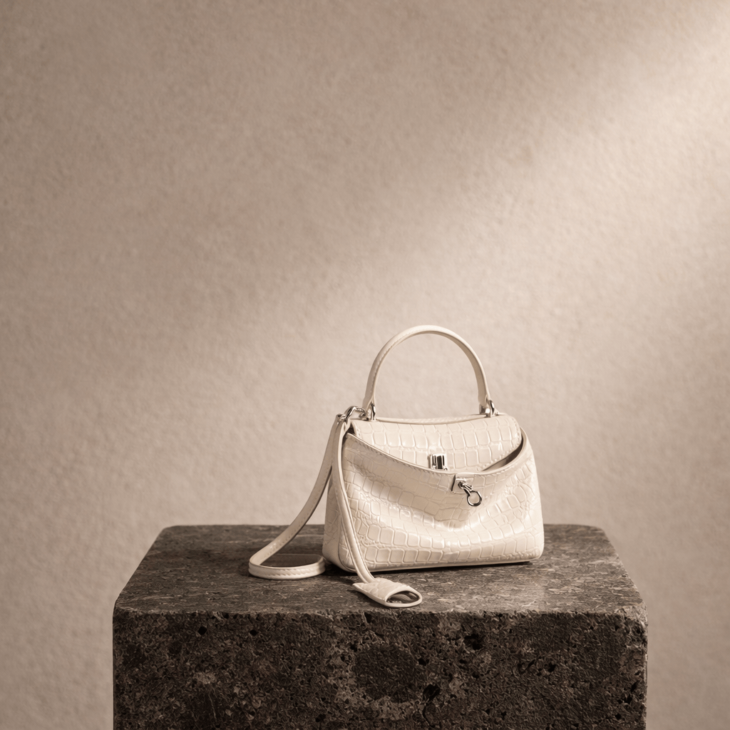 Moira Coccodrillo Bag - Large Size, Black