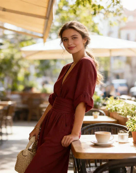 Juliette | Wide-Leg Crossover Jumpsuit