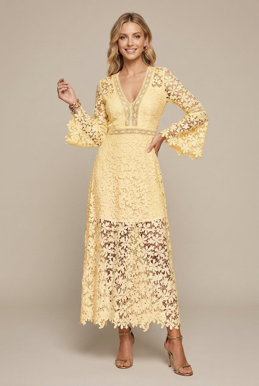 Vivienne | Lace V-Neck Maxi Dress