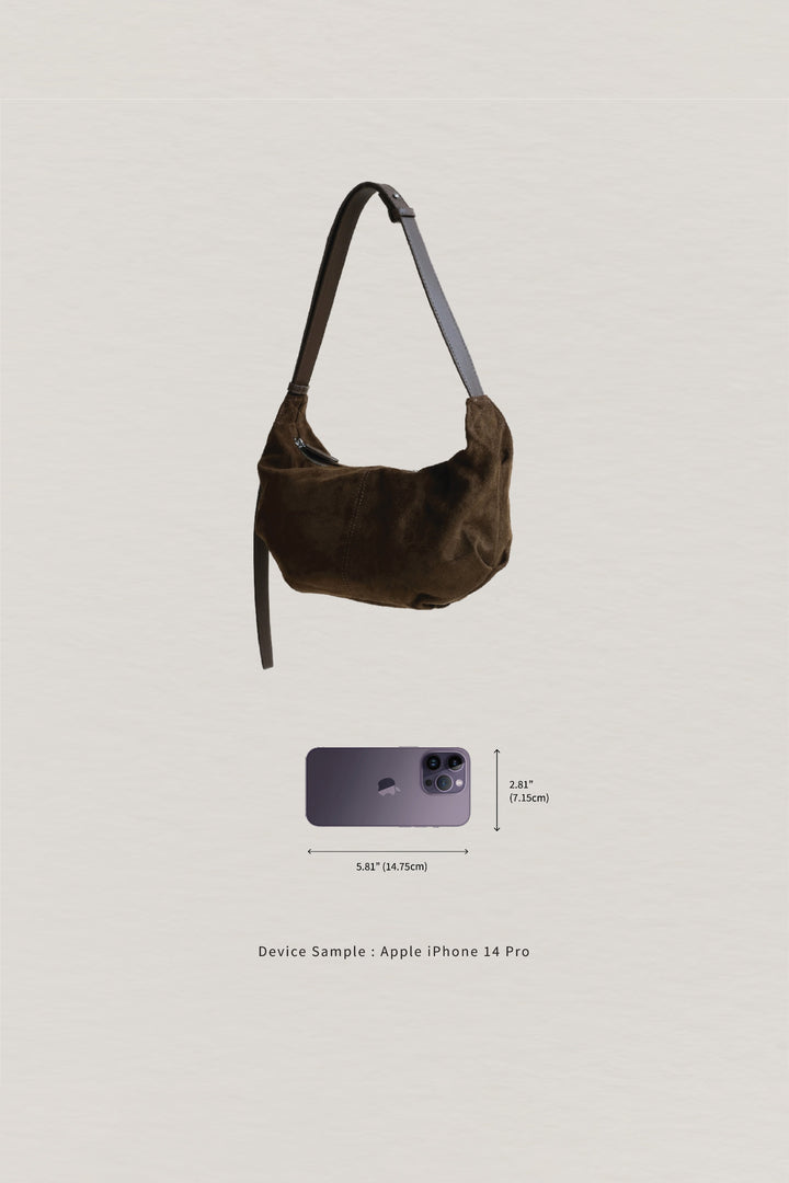 Suki | Black Suedette Dumpling Bag